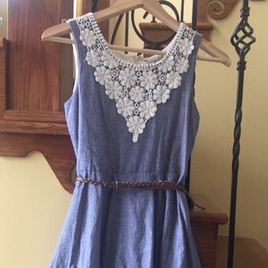 Junior Soft denim fabric with a belt